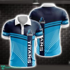 Gold Coast Titans Striped Style 3D Polo Shirt Shirt For Sport Golf Lover Product Photo 1