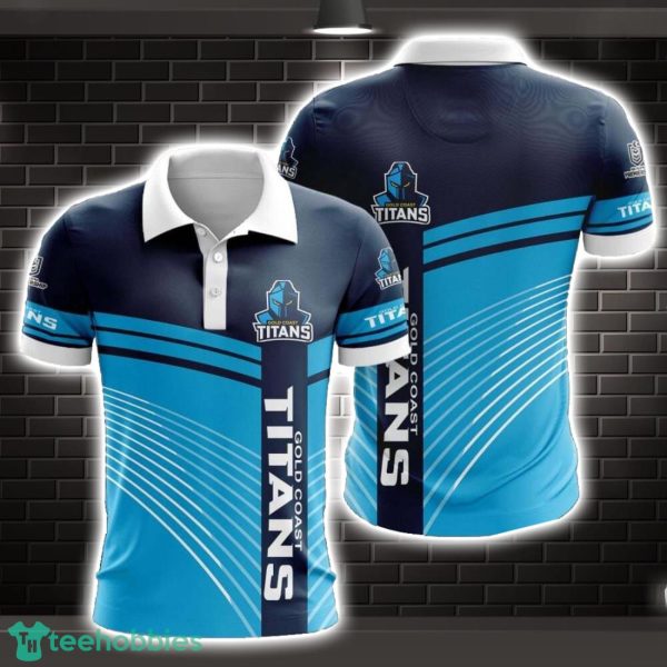 Gold Coast Titans Striped Style 3D Polo Shirt Shirt For Sport Golf Lover Product Photo 1