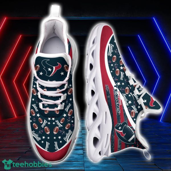 Houston Texans NFL Ball Pattern Black And White Clunky Max Soul Shoes Running Lover Gift Product Photo 2