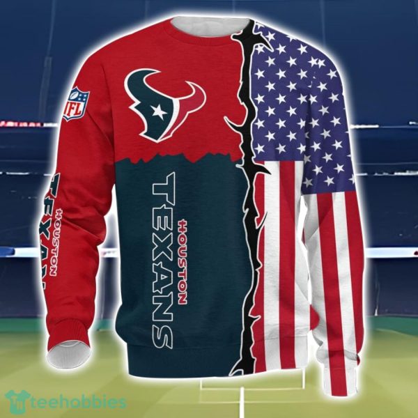 Houston Texans US Flag 3D All Over Printed T-shirt Hoodie Sweatshirt Product Photo 3