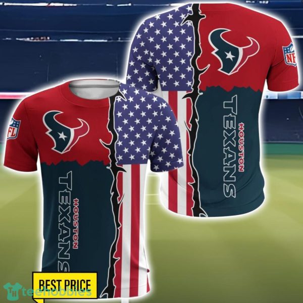 Houston Texans US Flag 3D All Over Printed T-shirt Hoodie Sweatshirt Product Photo 5