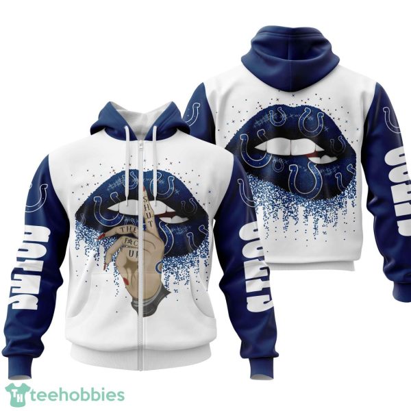 Indianapolis Colts Lips 3D Printing Hoodie For Men And Women Product Photo 2