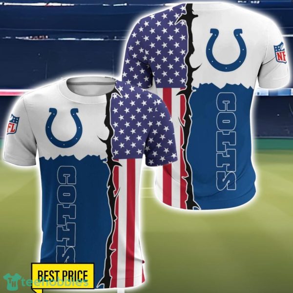 Indianapolis Colts US Flag 3D All Over Printed T-shirt Hoodie Sweatshirt Product Photo 5