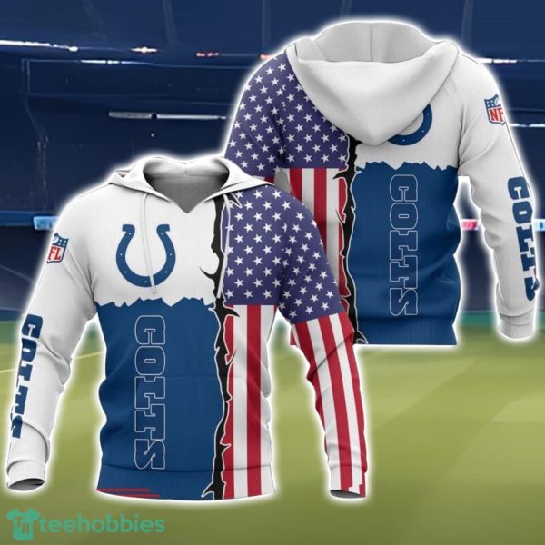 Indianapolis Colts US Flag 3D All Over Printed T-shirt Hoodie Sweatshirt Product Photo 1