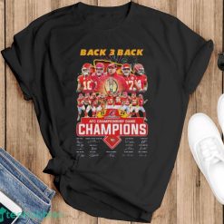 Kansas City Chiefs Back 3 Back 2023 2024 AFC Championship Game Champions Signatures Shirt - Black T-Shirt