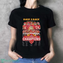 Kansas City Chiefs Back 3 Back 2023 2024 AFC Championship Game Champions Signatures Shirt - Ladies T-Shirt