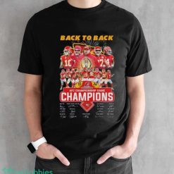 Kansas City Chiefs Back To Back 2023 2024 AFC Championship Game Champions Signatures Shirt - Black Unisex T-Shirt
