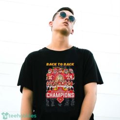 Kansas City Chiefs Back To Back 2023 2024 AFC Championship Game Champions Signatures Shirt - G500 Gildan T-Shirt