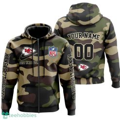 Kansas City Chiefs Personalized Name And Number Hoodie Camo Style For Fans Product Photo 2