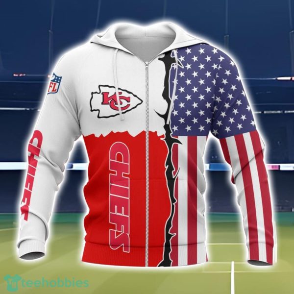 Kansas City Chiefs US Flag 3D All Over Printed T-shirt Hoodie Sweatshirt Product Photo 2