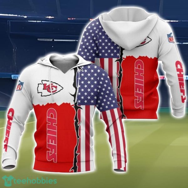 Kansas City Chiefs US Flag 3D All Over Printed T-shirt Hoodie Sweatshirt Product Photo 1