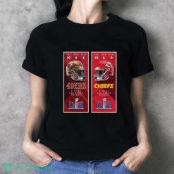 Kansas City Chiefs vs. San Francisco 49ers 2024 Super Bowl LVIII Matchup Shirt - Ladies T-Shirt