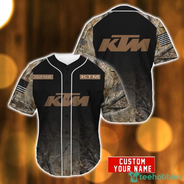 KTM Hunting pattern 3D Baseball Jersey Shirt For Men And Women Car Lover Gift Custom Name Product Photo 1