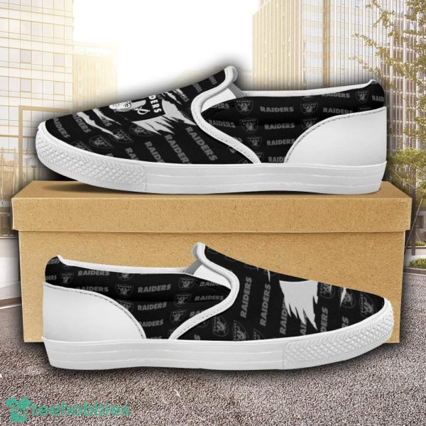 Las Vegas Raiders Logo Team Slip On Shoes Trending Goft For Fans Product Photo 2