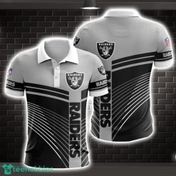 Las Vegas Raiders Striped Style 3D Polo Shirt Shirt For Sport Golf Lover Product Photo 1