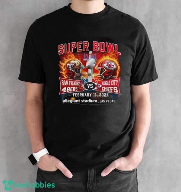 Las Vegas Super Bowl LVIII 49ers Vs Chiefs Allegiant Stadium Shirt - Black Unisex T-Shirt