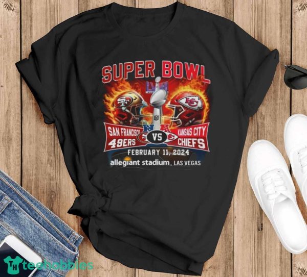 Las Vegas Super Bowl LVIII 49ers Vs Chiefs Allegiant Stadium Shirt - Black T-Shirt