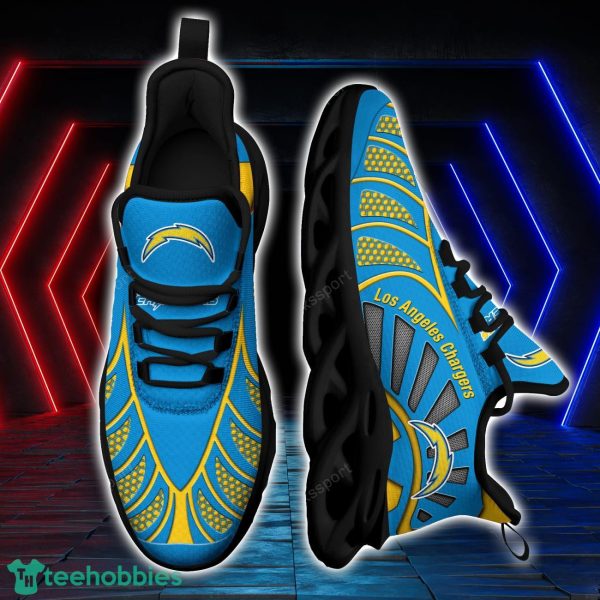 Los Angeles Chargers NFLBlack And White Clunky Max Soul Shoes New Designs For Fans Product Photo 1