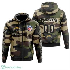 Los Angeles Chargers Personalized Name And Number Hoodie Camo Style For Fans Product Photo 2