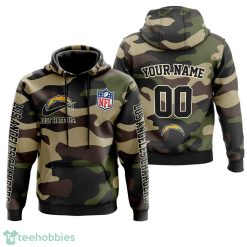 Los Angeles Chargers Personalized Name And Number Hoodie Camo Style For Fans Product Photo 1