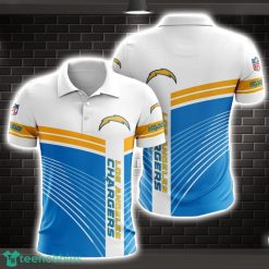 Los Angeles Chargers Striped Style 3D Polo Shirt Shirt For Sport Golf Lover Product Photo 1