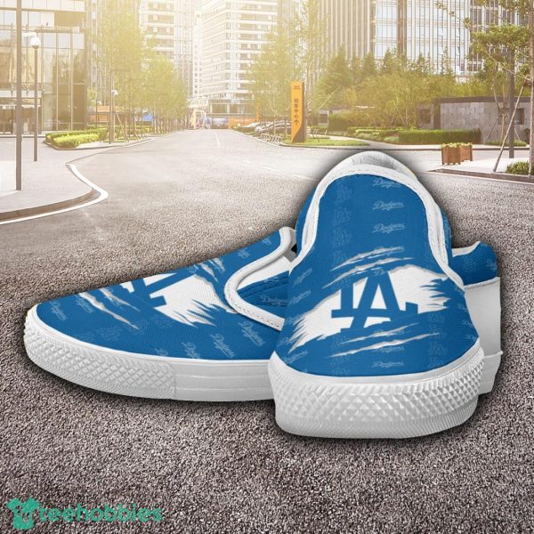 Los Angeles Dodgers Logo Team Slip On Shoes Trending Goft For Fans Product Photo 1