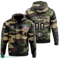 Los Angeles Rams Personalized Name And Number Hoodie Camo Style For Fans Product Photo 1