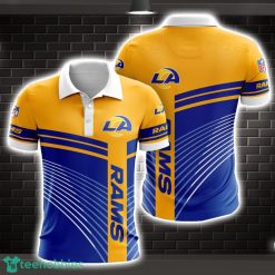 Los Angeles Rams Striped Style 3D Polo Shirt Shirt For Sport Golf Lover Product Photo 1