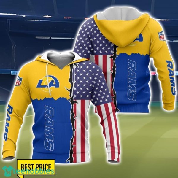 Los Angeles Rams US Flag 3D Printing T-Shirt Hoodie Sweatshirt For Fans Product Photo 1