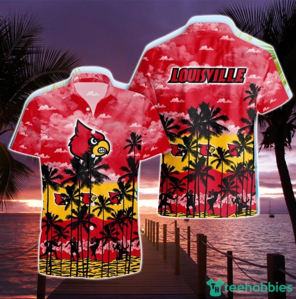 Louisville Cardinals Beach Shirt Cosconut Pattern 3D Hawaiian Shirt For Men And Women Product Photo 1
