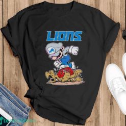 Mario Detroit Lions Stomps On San Francisco 49ers Shirt - Black T-Shirt
