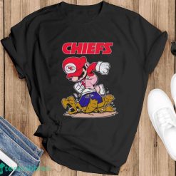 Mario Kansas City Chiefs Stomps On Baltimore Ravens Shirt - Black T-Shirt