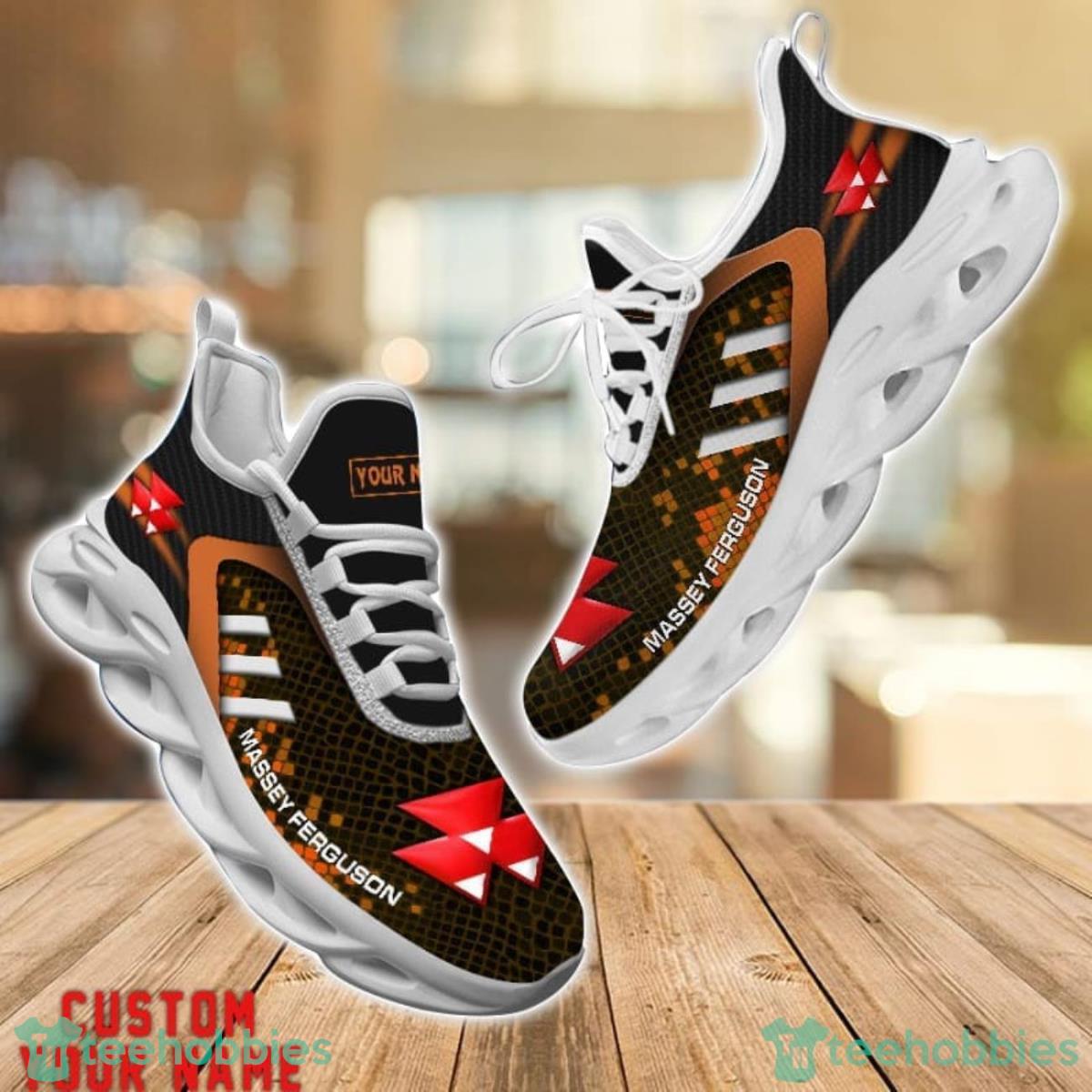 Massey Ferguson Shoes Orange Square Pattern Custom Name Max Soul ...