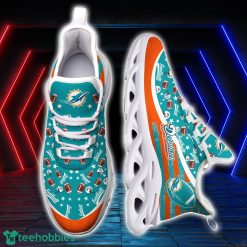 Miami Dolphins NFL Ball Pattern Black And White Clunky Max Soul Shoes Running Lover Gift Product Photo 2