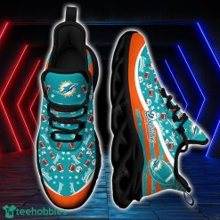Miami Dolphins NFL Ball Pattern Black And White Clunky Max Soul Shoes Running Lover Gift Product Photo 1