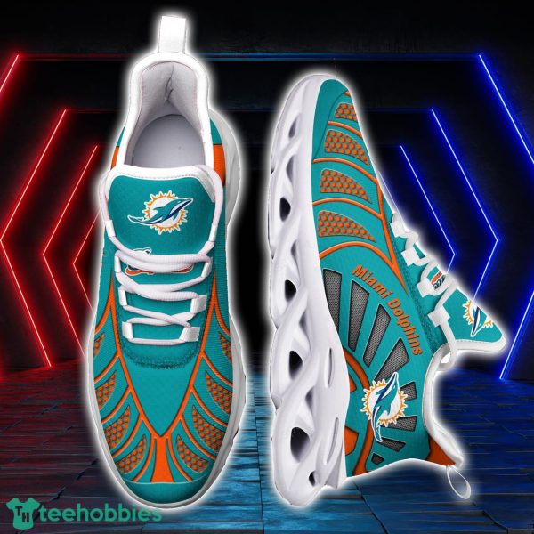Miami Dolphins NFLBlack And White Clunky Max Soul Shoes New Designs For Fans Product Photo 2
