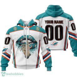 Miami Dolphins Sexy Lips Custom Name And Number 3D Hoodie Product Photo 2