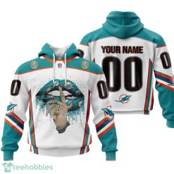Miami Dolphins Sexy Lips Custom Name And Number 3D Hoodie Product Photo 1