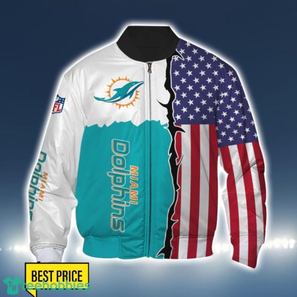 Miami Dolphins US Flag 3D All Over Printed T-shirt Hoodie Sweatshirt Product Photo 4