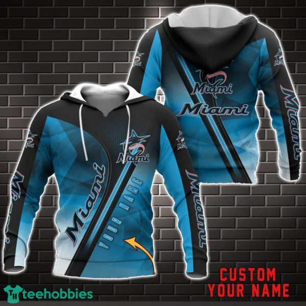 Miami Marlins 3D Hoodie All over Printed Unisex Hoodie Custom Name Product Photo 1