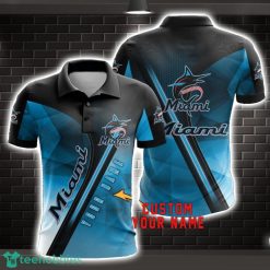 Miami Marlins Sport Polo Shirt For Men Custom Name Product Photo 1