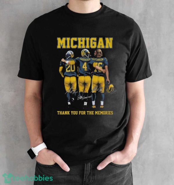 Michigan Wolverines Jim Harbaugh Thank You For The Memories Signatures Shirt - Black Unisex T-Shirt