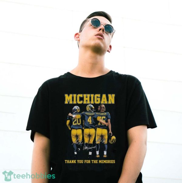 Michigan Wolverines Jim Harbaugh Thank You For The Memories Signatures Shirt - G500 Gildan T-Shirt