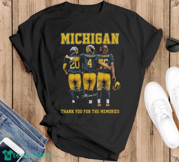 Michigan Wolverines Jim Harbaugh Thank You For The Memories Signatures Shirt - Black T-Shirt