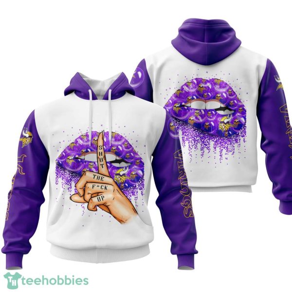 Minnesota Vikings Lips 3D Printing Hoodie For Men And Women Product Photo 1