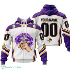 Minnesota Vikings Sexy Lips Custom Name And Number 3D Hoodie Product Photo 2