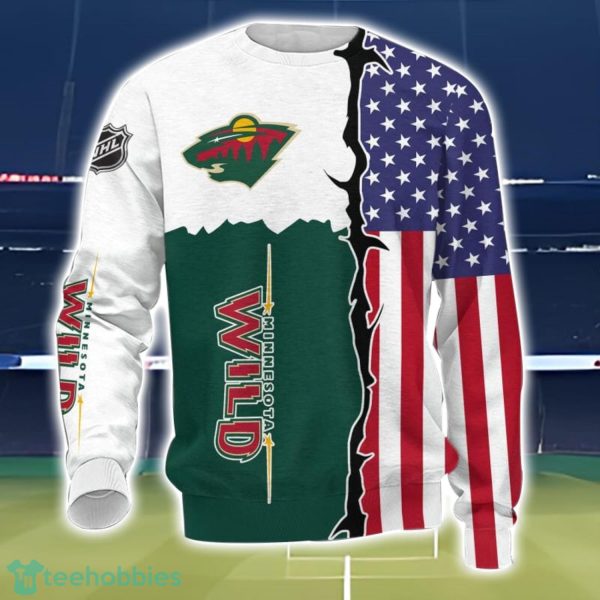 Minnesota Wild US Flag 3D All Over Printed T-shirt Hoodie Sweatshirt Product Photo 3