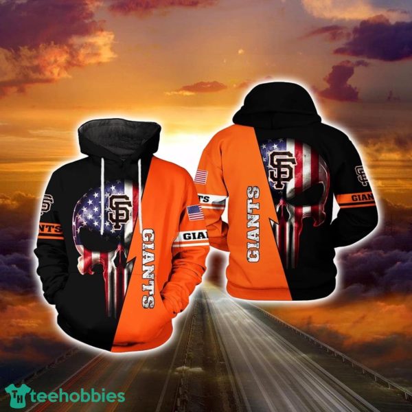 MLB San Francisco Giants 3D Hoodie US Flag Skull For Fans MLB Fans Gift Product Photo 1