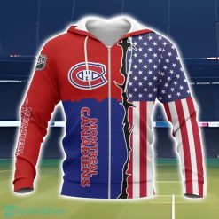 Montreal Canadiens US Flag 3D All Over Printed T-shirt Hoodie Sweatshirt Product Photo 2