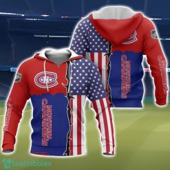 Montreal Canadiens US Flag 3D All Over Printed T-shirt Hoodie Sweatshirt Product Photo 1